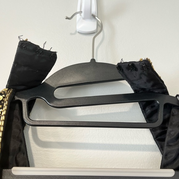 Vintage Black Full Length Gown w/ Gold Detailing - Picture 4 of 8